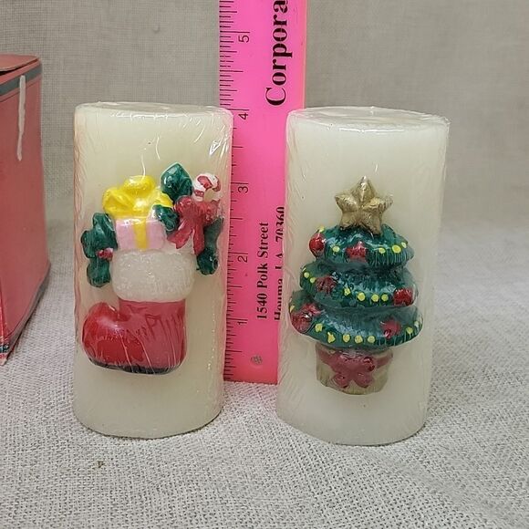 Vintage Set Of Six Christmas Cheer Candles Set ( NEW) - Picture 2 of 10